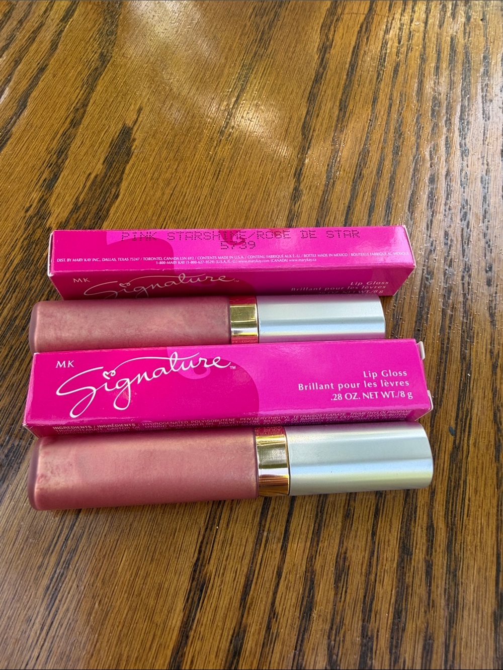 New lot 2 Signature Lip Gloss pink starshine 5739 Mary Kay rose de star